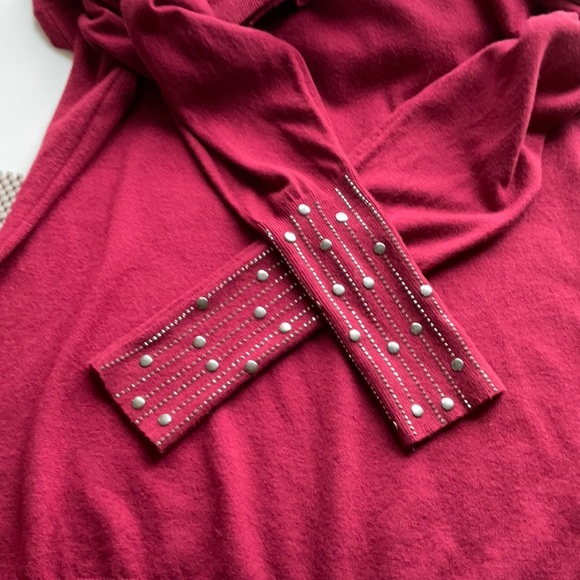 Villa Milano T Neck Sweater Embellished Cuffs Size - Med - Picture 7 of 7